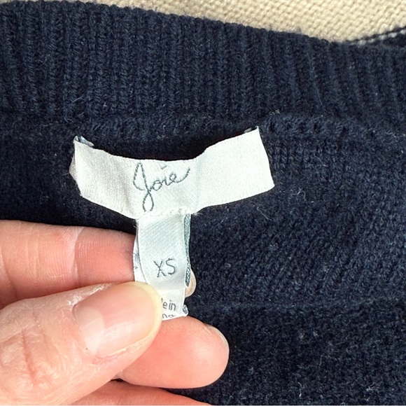 Joie Megu Wool/Cashmere Cropped Sweater Porcelain Multi Size XS - Picture 10 of 12